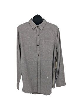 Utility Button Up Shirt Long Sleeve Zip Detail Minimalist Streetwear Urban Large